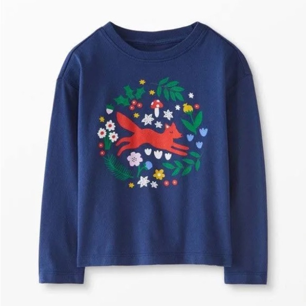 Hanna Andersson Holiday Graphic Tee in Cotton Jersey, size 120 cm/6-7, NWT